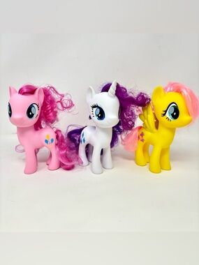 My Little Pony MLP G4 2016 FIM Rarity Fluttershy Pinkie Pie 6” Ponies Set Of 3